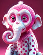 Cute Little Pink Ele-Monkey