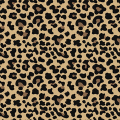 Wall Mural - 
Leopard texture vector background, cat skin, stylish modern pattern