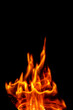 © Paopano - Fire flames isolated on a black backdrop. Abstract fire background.