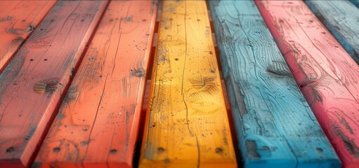 Wall Mural - Colorful vintage wood background