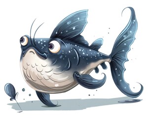 Meet the Characterful Cartoon Catfish: A Beautifully Colored Aquatic Animal with Striking Body