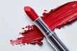 © Fabio - Red lipstick swatch smudged texture and bullet