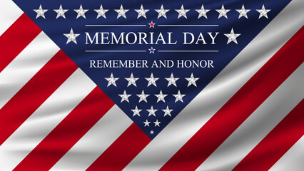 Poster - Memorial day Remember and Honor background on the national flag USA. National holiday of the USA. Vector illustration.