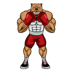 Wall Mural - bulldog boxer vector art illustration design