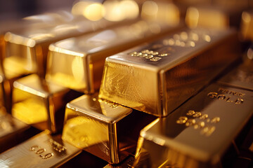 Gold bars stack for financial concept