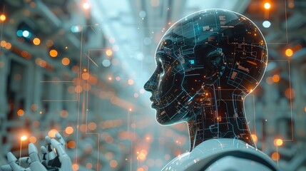 Leinwandbilder - AI digital transformation. Generative AI.