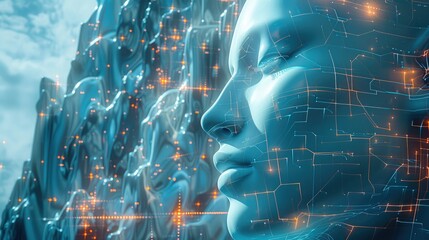 Leinwandbilder - AI digital transformation. Generative AI.