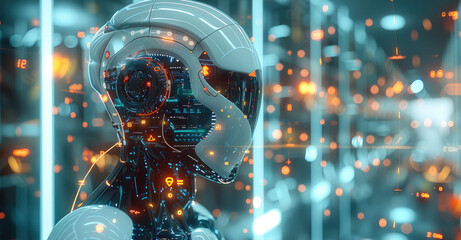 Leinwandbilder - AI digital transformation. Generative AI.