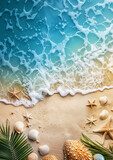 Fototapeta  -  Beach, sand with copy space. summer vacation concept.