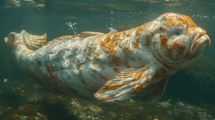 Wall Mural - Majestic Underwater Portrait of a Large Fish in its Natural Habitat