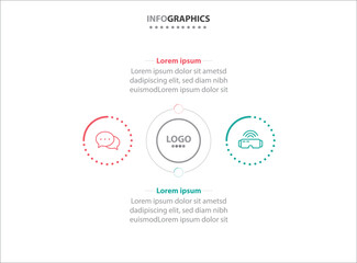 Two infographics element. Vector illustration. Vector business template for presentation. Timeline with 2 option. Vector Infographic label design template with icons and 2 options or steps.