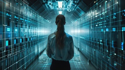 Leinwandbilder - Team conducting a data security assessment, big data. Generative AI.