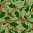 Eggplant and peach are symbols of sex Military pattern seamless. adults Army Background 18+. Khaki ornament