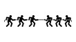 Tug of war sign. People are pulling rope. Concept of confrontation between two companies. Competition sign