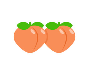 Wall Mural - Two peaches are like sexual symbols. Getting to know same-sex love