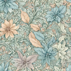 Wall Mural - seamless pastel floral pattern