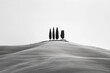 © Stefano - minimalist panorama of the Crete Senesi with some cypresses on the hills, solitude, minimal image