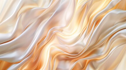 Wall Mural - An abstract biege curved silk texture. Wavy fluid modern deluxe background.