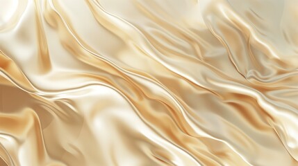 Wall Mural - An abstract biege curved silk texture. Wavy fluid modern deluxe background.