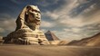 © javier - mythical Sphinx posing riddles to travelers on road to enigmatic temple