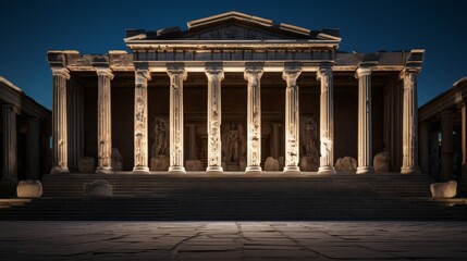 Canvas Print - Roman temple dedicated to Jupiter with grand Corinthian columns