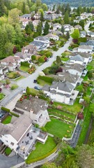 Poster - Aerial view of mountain suburbia