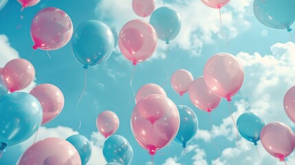 Canvas Print - Colorful balloons floating in the air, perfect for celebrations and events