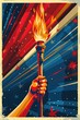 torch, fire, hand, Olympics