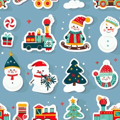 Wall Mural - set of christmas icons