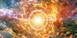 Solar flares of the sun, ai generated.	