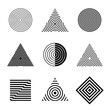 Abstract Geometric Design Elements in Triangle, Circle and Square Shape. 