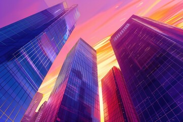 Wall Mural - Urban landscape with modern skyscrapers. Ideal for cityscape backgrounds