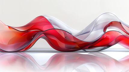 Wall Mural - A red and white wave with a white background