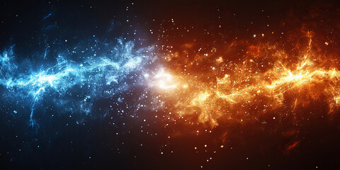 Wall Mural - a blue and orange line of stars with a blue and orange line of stars