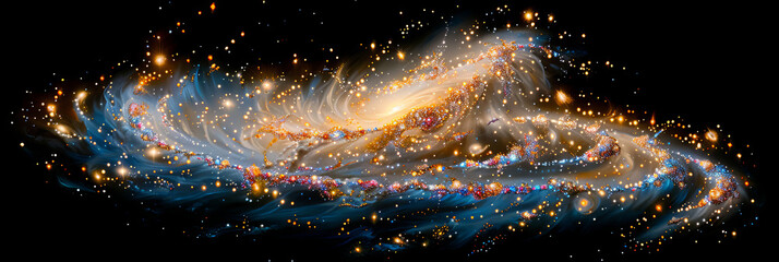 Wall Mural - A galaxy with a spiral shape and many stars
