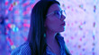 © Krakenimages.com - Young beautiful hispanic woman visiting futuristic exhibition space