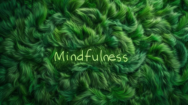 Green Fur Mindfulness concept art poster.