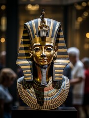 Poster - golden egyptian pharaoh statue