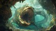 © Marco - giant sea monster with open mouth under the sea in high resolution and quality