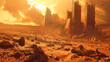 the ruins of a city on mars