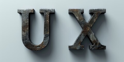 UX symbol against a white background