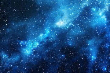 Blue dark night sky with many stars. Milkyway cosmos background - generative ai