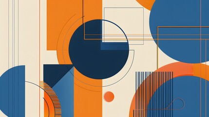 Wall Mural - orange and blue background illustration