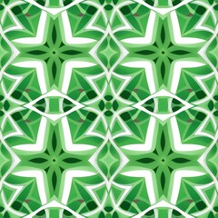 Wall Mural - Geometric Green Fabric for Chic Interiors