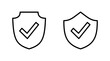 © AAVAA - Shield check mark  icon set. Protection approve sign. Safe icon vector