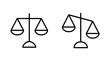 Scales icon set . Law scale icon. Justice sign