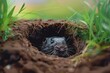 curious mole peeking out of hole adorable wildlife concept aigenerated artwork