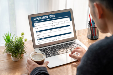 Wall Mural - online application form for modish registration on the internet website
