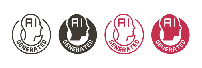 Wall Mural - ai generated icon tag. vector symbols for artificial intelligence content generator creation label s