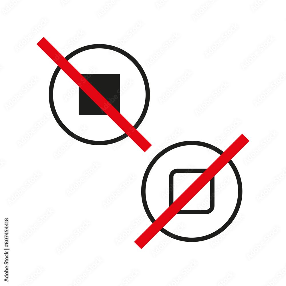 Forbidden Shape In Geometry Prohibition of block and square. Vector restriction signs. No entry for ...